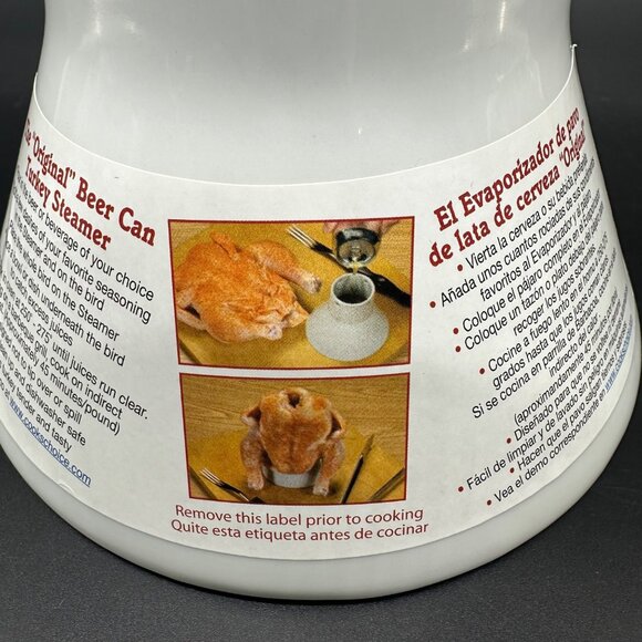 Turkey Roaster Beer Can Steamer Cooker Thanksgiving Bird New Instructions - Picture 8 of 12